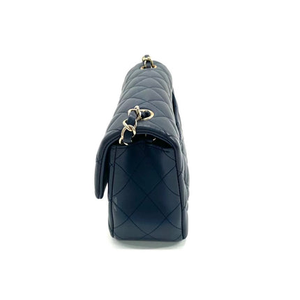 Chanel Classic Flap Rectangular Mini Navy Lambskin Gold Hardware 2016-17