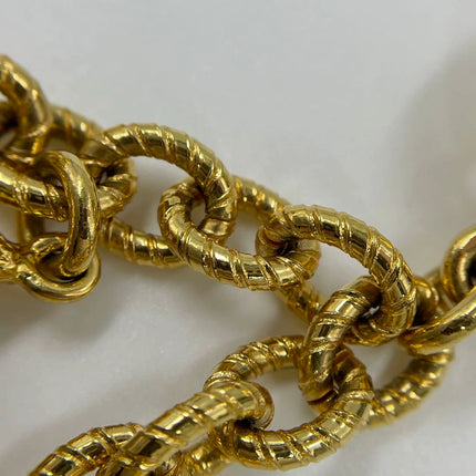 Celine 1990s Vintage Gold-tone Link Charms Bracelet