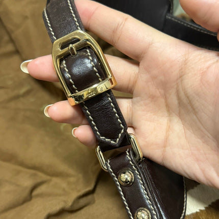 Gucci Jackie Vintage Zebra Print Pony-style Calfskin Side Horsebit