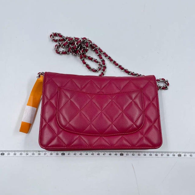 Sold Chanel Wallet on Chain WOC Fuchsia Lambskin Leather