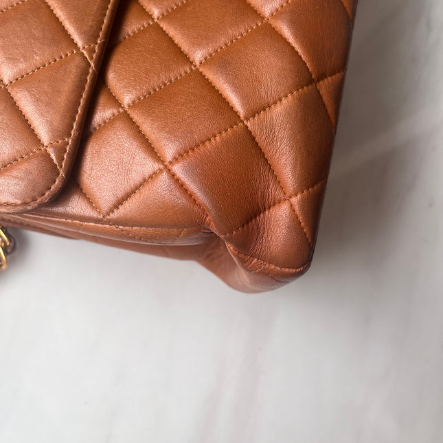 Sold Chanel Double Sided Classic Flap Caramel Leather Handbag