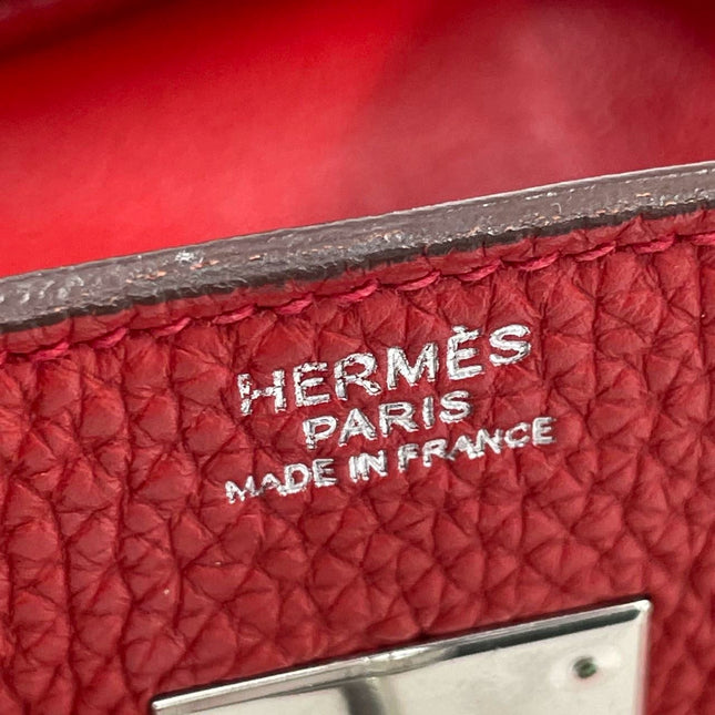 Hermes Birkin 30 Red Togo Leather Palladium Hardware 2012