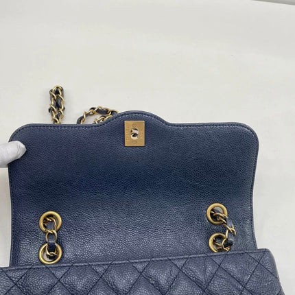 Chanel Paris Limited Small Navy Caviar Leather Gold Hardware 2015-16