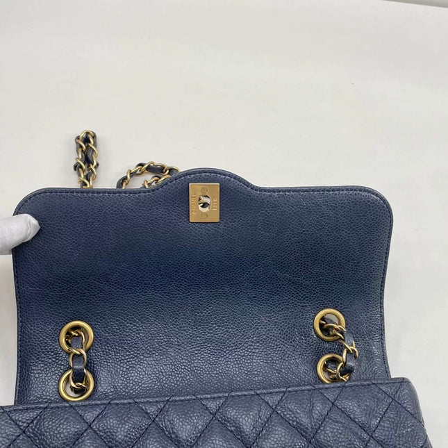 Chanel Paris Limited Small Navy Caviar Leather Gold Hardware 2015-16