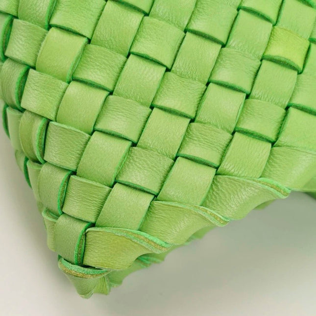 Bottega Veneta Cabat Mini Intreccio Leather Tote Bag Green
