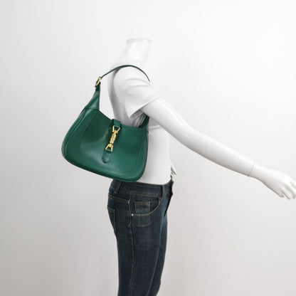 Gucci Jackie 1961 Green Leather Bag Small with Adjustable Strap