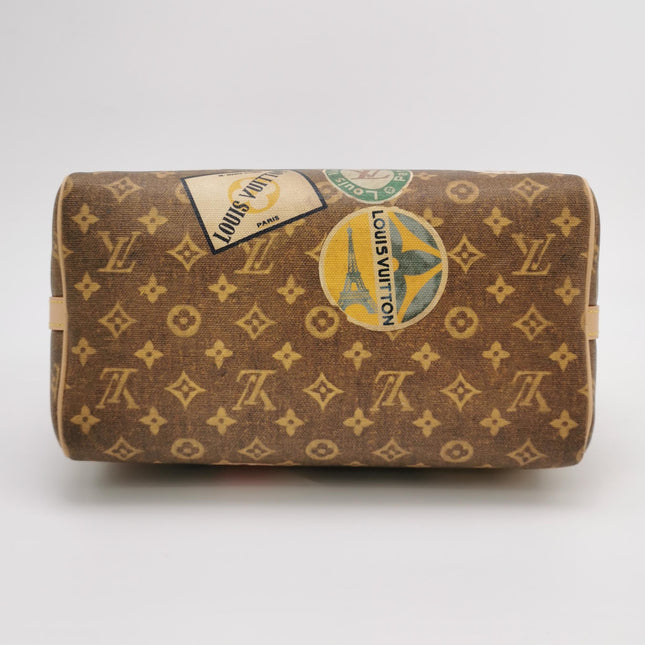 Louis Vuitton Speedy 30 Bandouliere Monogram Hotel Labels