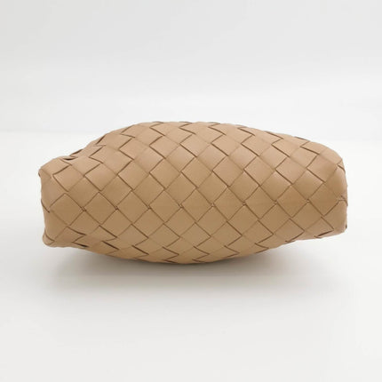 Sold Bottega Veneta Pouch Mini Intrecciato Beige Lambskin Leather Crossbody Bag