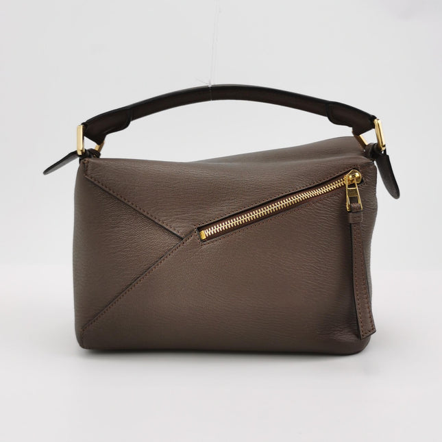 Loewe Puzzle Small Leather Dark Chocolate Brown Crossbody Bag New Design