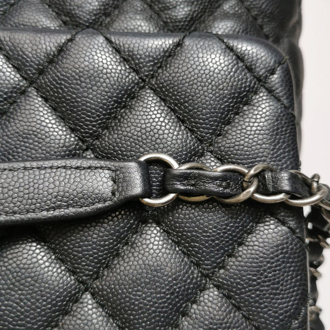 Chanel Coco Handle Medium Black Caviar Leather Silver Hardware, 2016