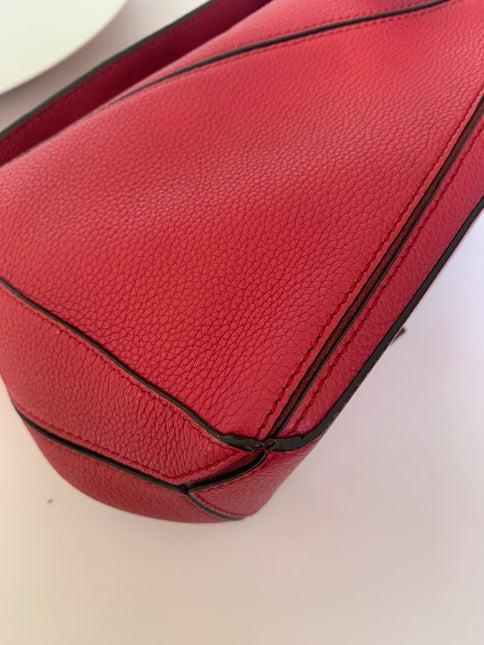 Loewe Puzzle bag small raspberry pink leather