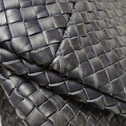 Bottega Veneta Cabat MM Intreccio Leather Tote Bag Navy 40cm