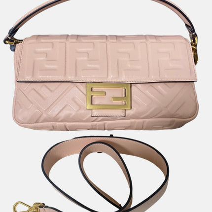 Sold Fendi Baguette Lambskin Leather Crossbody Bag Medium Pink-Luxbags