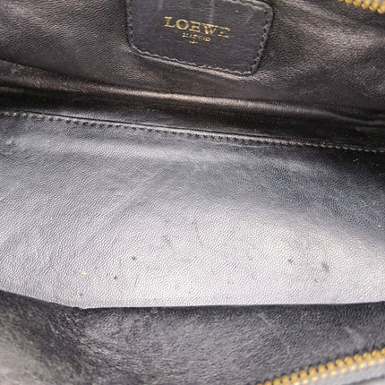 Loewe Amazona 29 Tricolor Black Burgundy Brown Leather Top Handle Bag