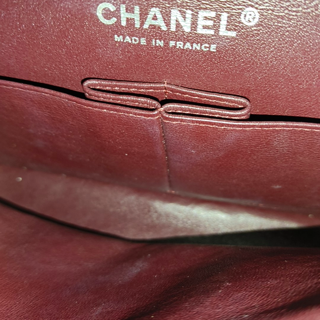 Chanel Timeless Classic Flap Medium Black Lambskin Leather Silver Hardware