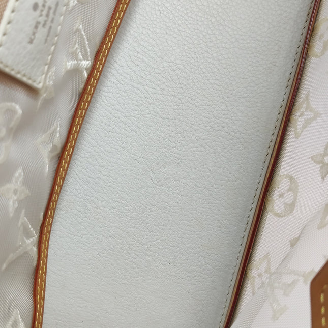 Louis Vuitton Lockit White Mesh Monogram and Leather Handbag