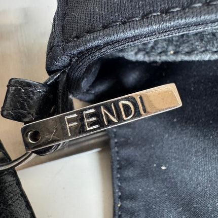 FENDI Baguette Vintage Black Cloth Silver Hardware