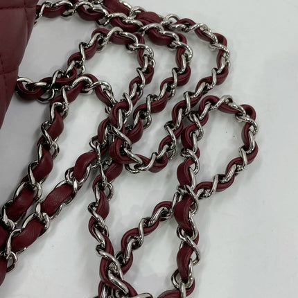 Chanel Classic Flap Rectangular Mini Burgundy Lambskin Silver HW, 2019