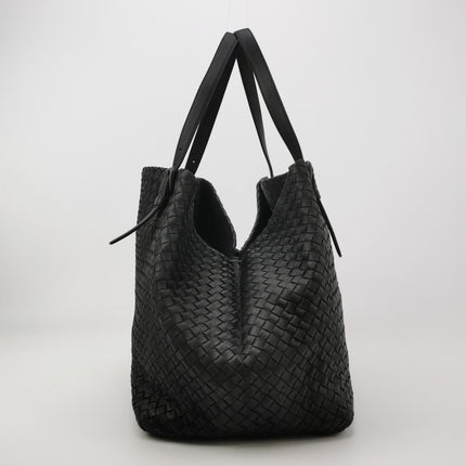 Bottega Veneta Cesta Shopper Tote Intrecciato Black Leather Large 50cm