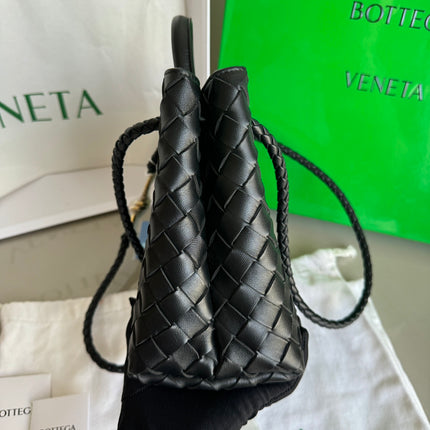 Sold Bottega Veneta Small Andiamo Black Intrecciato Handbag