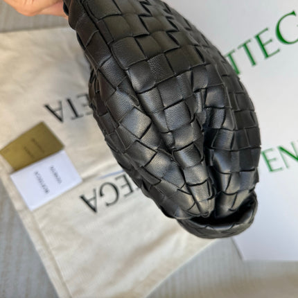 Bottega Veneta Jodie Small Black Lambskin Leather Silver Hardware