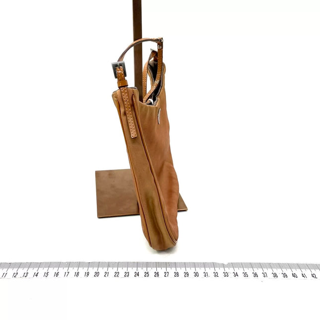 Prada Cleo Caramel Brown Nylon Shoulder Bag