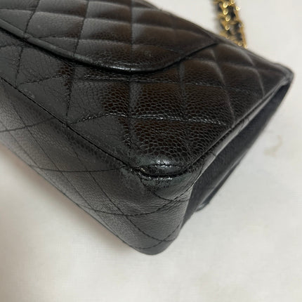 Chanel Classic Flap Medium Black Caviar Leather with 24k Gold Hardware, 2008