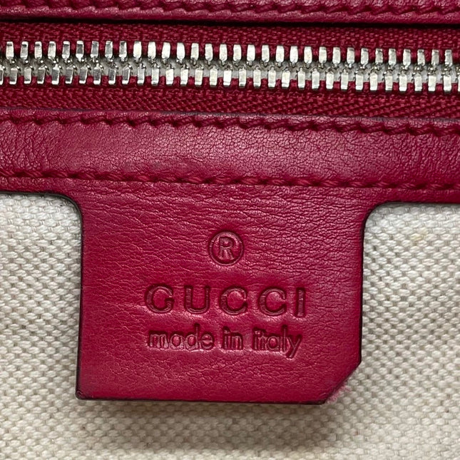 Gucci Jackie Soft Medium Leather Bag Burgundy Red Gold Piston Lock