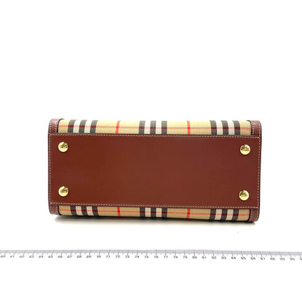 Sold Burberry Title Tote Small Leather Handbag