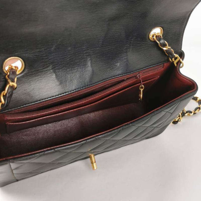 Chanel Diana CC Flap Bag 1994 Vintage Black Lambskin Leather with 24k Gold Hardware