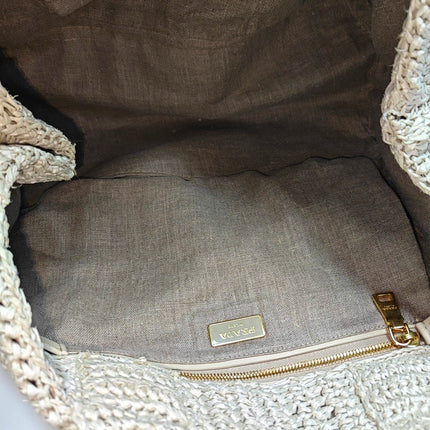 Prada Canape Straw Tote Beige Top Handle Bag