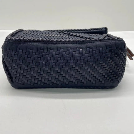 Loewe Braided Puzzle Small Woven Navy Leather Crossbody Bag