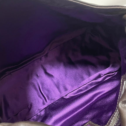 Fendi Mamma Baguette Chocolate Brown Lambskin Leather Silver Hardware