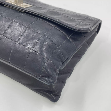 Chanel 2.55 Black Lambskin Square Stitching Shoulder Bag