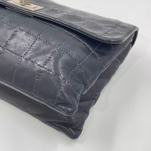 Chanel 2.55 Black Lambskin Square Stitching Shoulder Bag