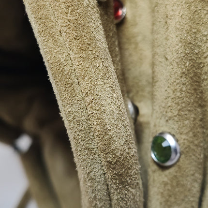 Bottega Veneta Pouch Mini Brown Suede with Multicolor Gems