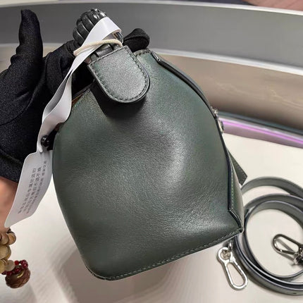 Loewe Puzzle Edge Braided Handle Small Dark Green Nappa Calfskin leather Crossbody bag