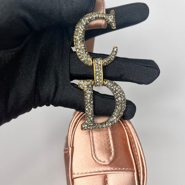 Sold Dior Saddle Mini Silk Pink with crystals l