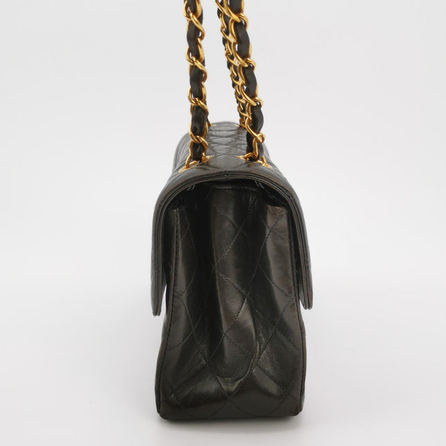 Chanel Double Sided Small Classic Flap Black Lambskin Leather 24k Gold Hardware, 1996-1997