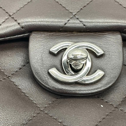 Chanel Cambon Large Dark Brown Calfskin Leather Double Strap Handbag