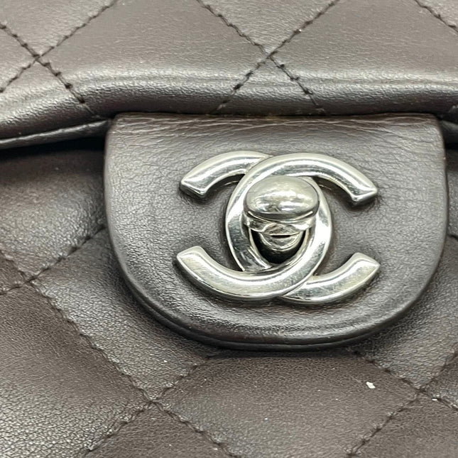 Chanel Cambon Large Dark Brown Calfskin Leather Double Strap Handbag