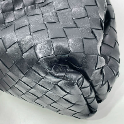 Bottega Veneta Pouch Large Intrecciato Black Calfskin Leather Clutch
