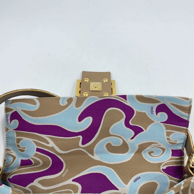 Sold FENDI Baguette Multicolor Purple Fabric with Psychedelic prints