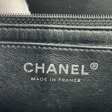 Chanel Classic Flap Maxi Black Soft Caviar Leather Silver-tone Hardware Giant CC Logo