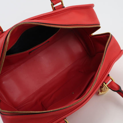 Loewe Amazona 36 Medium Red Leather Snail Lock Gold-tone Hardware