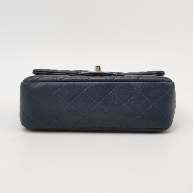Chanel Classic Flap Mini 2020 Navy Lambskin Leather Silver Hardware