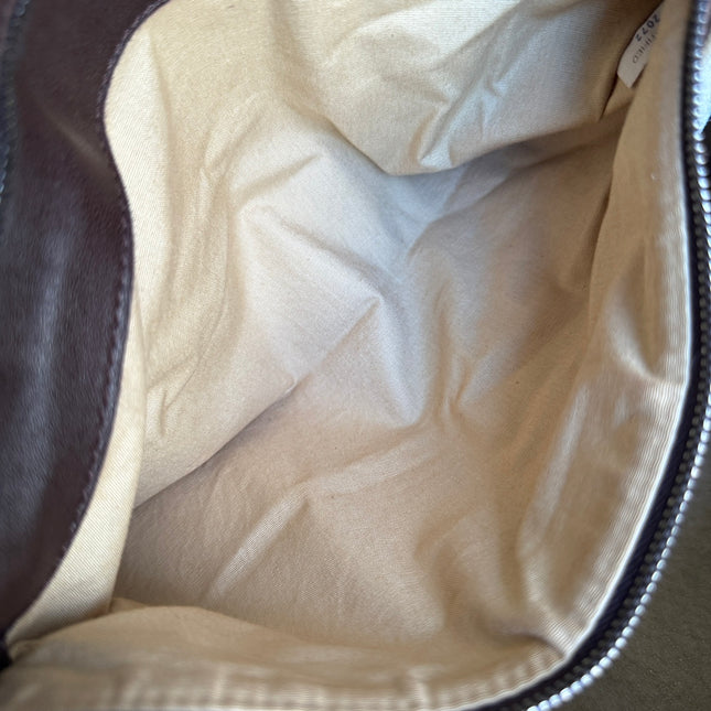 Sold Bottega Veneta Belly Hobo Intreccio Lambskin Leather Dark Chocolate Brown Large 50cm