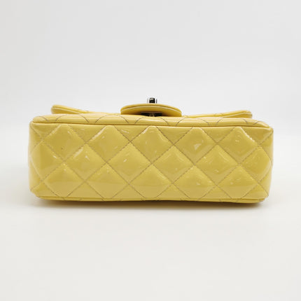 Chanel Classic Flap Rectangular Mini Yellow Patent Leather Silver HW, 2014-2015