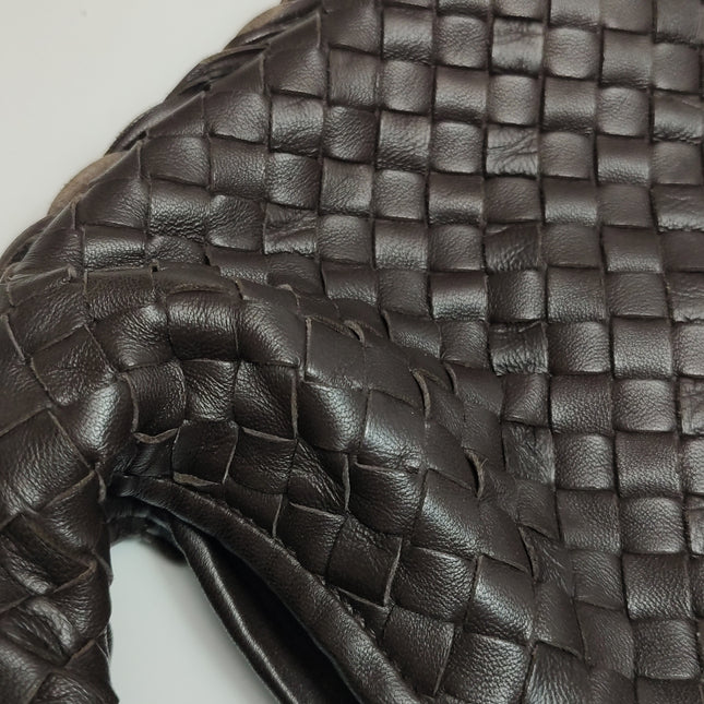 Bottega Veneta Veneta Hobo Medium Dark Chocolate Brown 40cm Intrecciato Lambskin leather