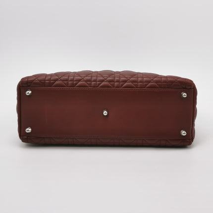 Lady Dior Large Bag Burgundy Lambskin Cannage Leather